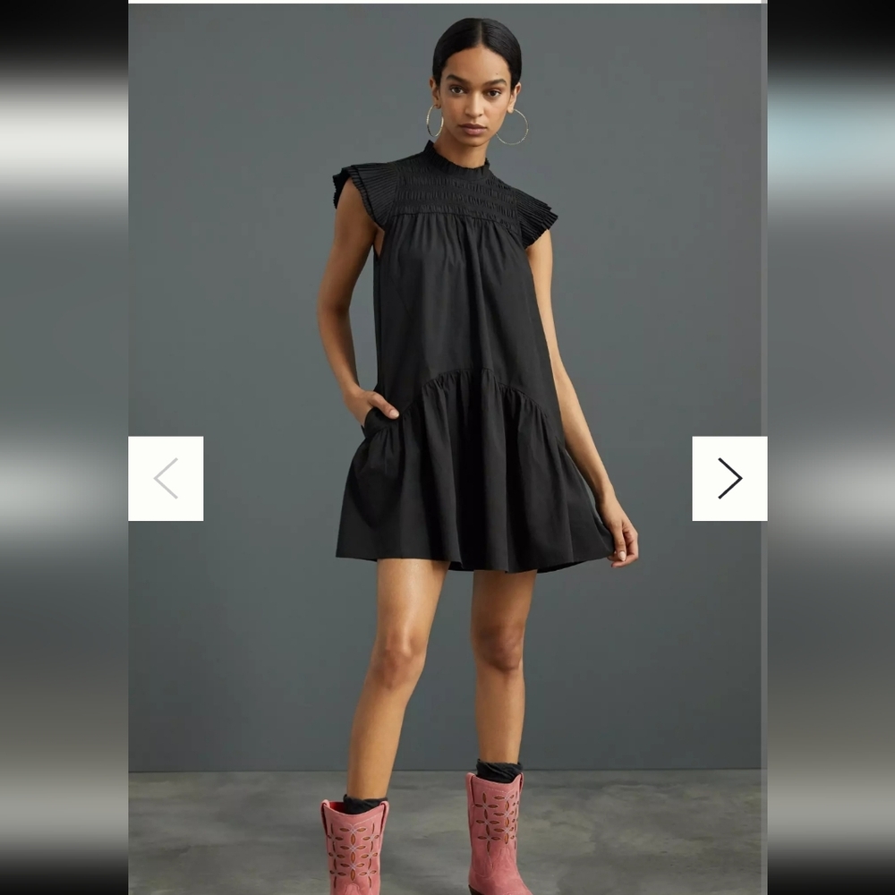 Anthropologie's LOVE THE LABEL: Black Smocked Dress